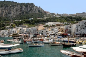 Port on the island of Capri, Italy