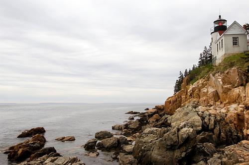 Famous lighthouse in Acadia National park, Maine