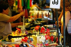 Street vendors in the Palermo Soho area of Buenos Aires.