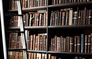 Inside the old library at Trinity College Dublin