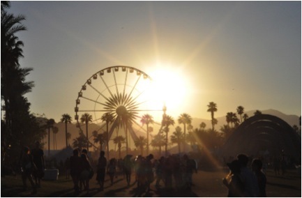 Coachella Music Festival at sunset