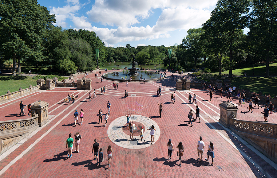 Bethesda Terrace looks out to the beautiful plaza and Angel Bethesda.