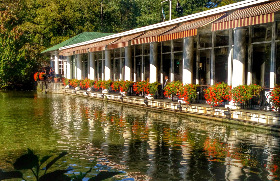 The Loeb Boathouse overlooks Central Park's stunning lake.