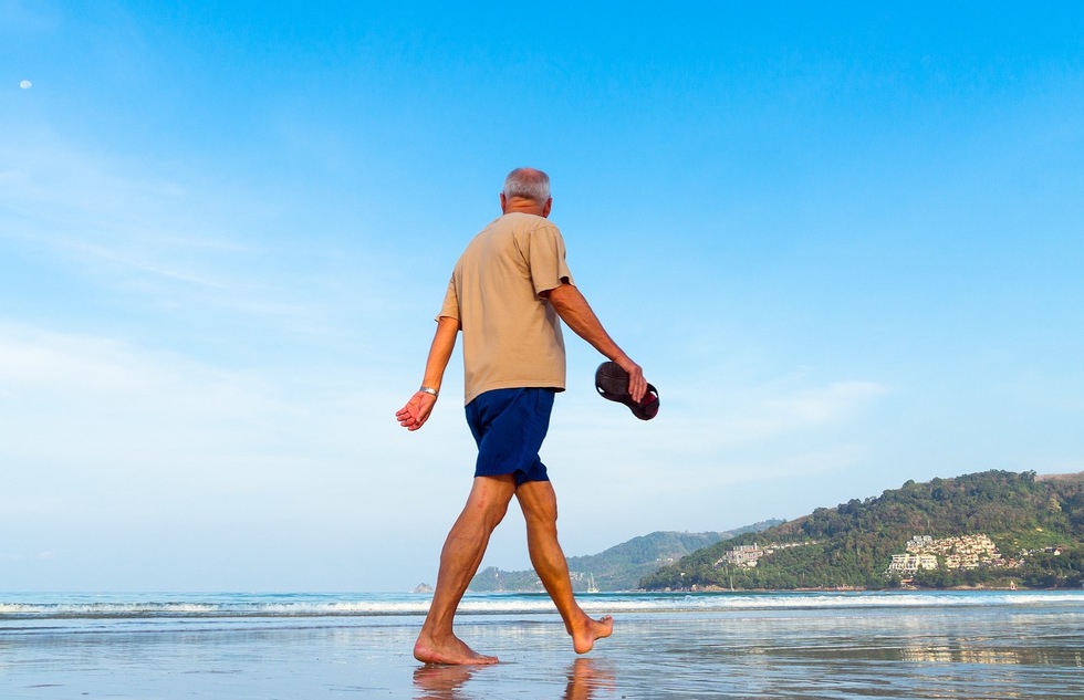 Walking on a beach